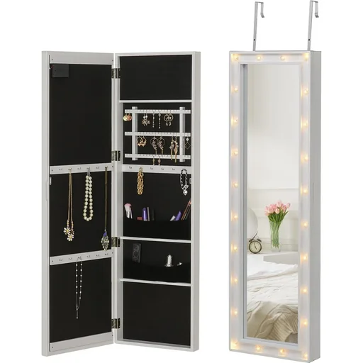 "Mirror with lighting and jewelry cabinet image"
