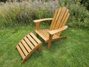 Deckchair set with footrest, honey brown