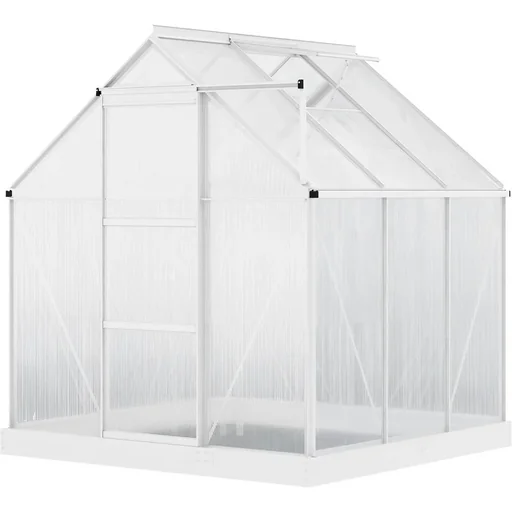 "Aluminum greenhouse garden house with window door 193 x 187 x 205 cm 3.6 plant house including foundation greenhouse tomato house image"