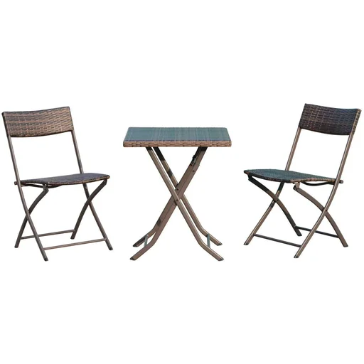 "Bistro set polyrattan 3 pcs, seating set balcony set image"