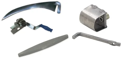 ""Dengelmax Extra", quality scythe + whetstone and scythe ring in a set image"