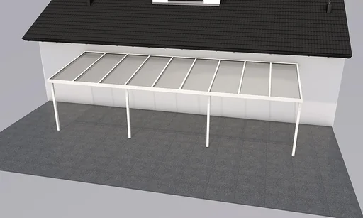 "Patio roof Premium, white, 9135 x 3060 mm - 10 mm laminated safety glass (VSG) image"