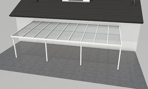 "Patio roof Premium, white, 9135 x 4060 mm - Polycarbonate multi-wall sheets 16 mm, opal image"