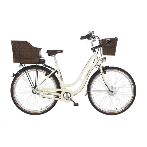 "Unisex E-Bike City, 28 inches, frame size 48 cm, 3-speed hub gear, glossy ivory, CITA ER1804 image"