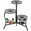 Flower stand with 3 shelves black