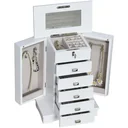 Jewelry cabinet with mirror, white