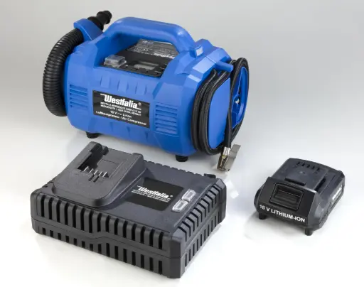 "Compresseur à air 18 V Li-Ion ALK18 incluant batterie 18 V Li-Ion 2,0 Ah A2AH18 et chargeur rapide image"