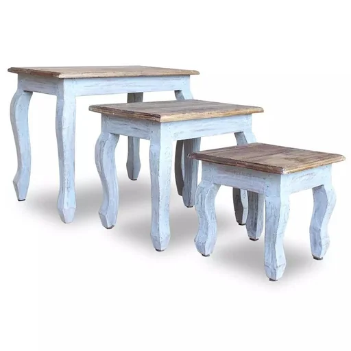 "3-piece placemat made of solid recycled wood image"