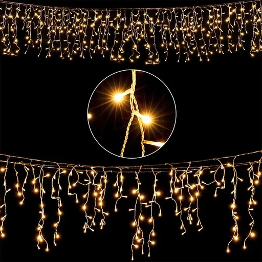 "Icicle lighting 20m with 600 LEDs - warm white image"