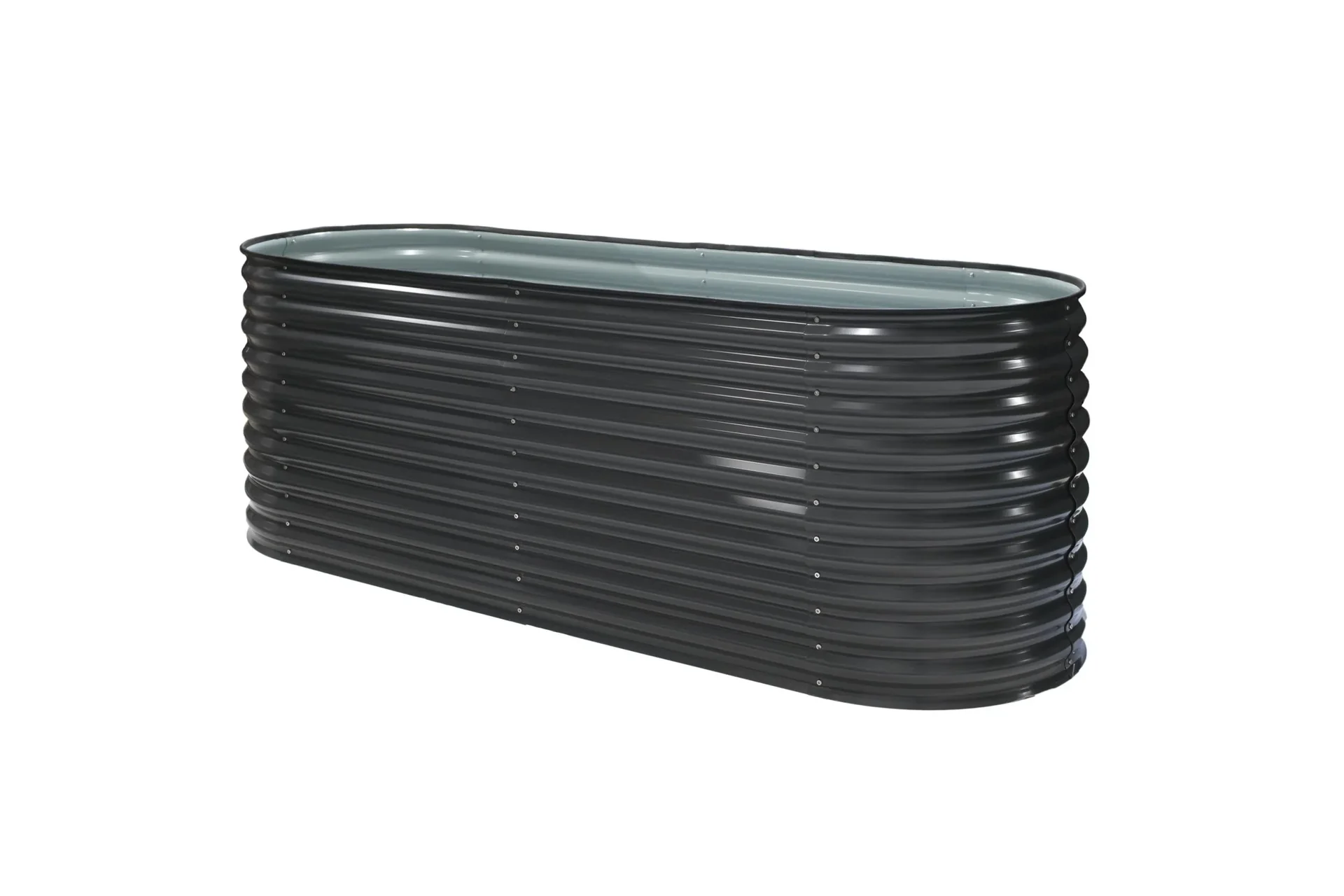 "Carré potager surélevé Grow Faster, 240×80×82 cm, Anthracite – Métal en tôle ondulée galvanisée image"