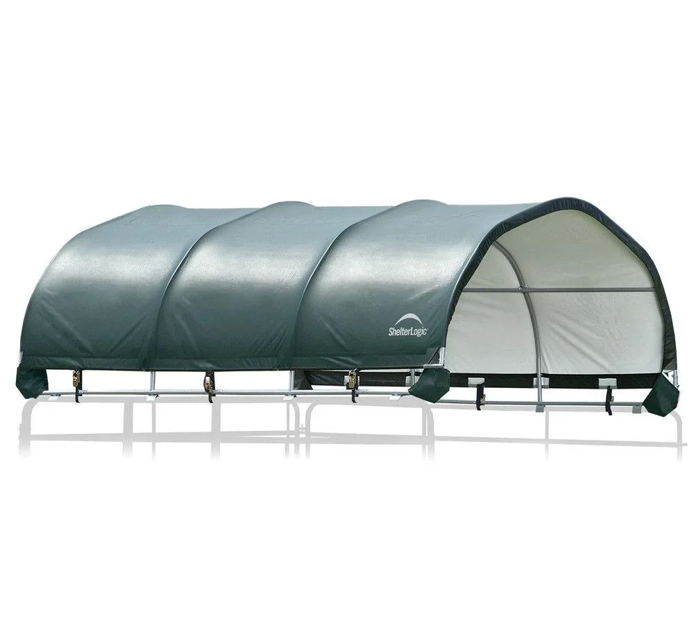"ShelterLogic Abri de pâturage 13,7 m², vert, 370×370 cm – Toit/bâche de remplacement sans cadre, résistant aux intempéries image"