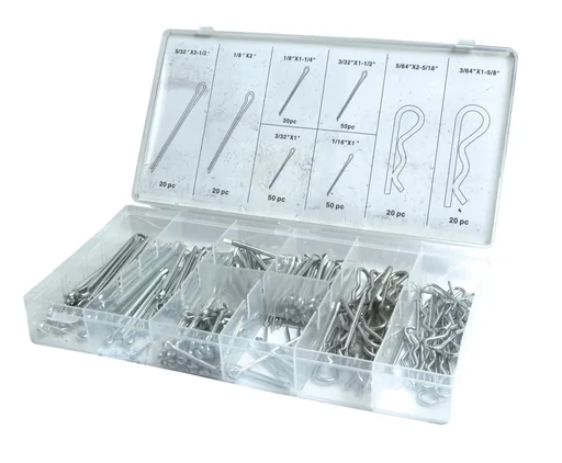 "Spring pins and split pins, 260 pieces in assortment box image"