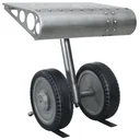 Side table with wheel design 53x40x60 cm iron silver-black