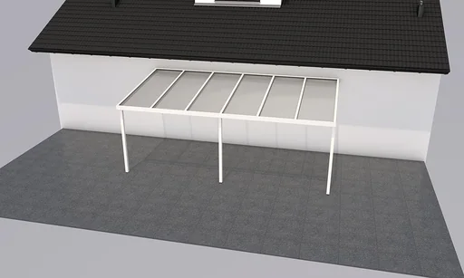 "Patio roof Premium, white, 6110 x 3060 mm - Polycarbonate multi-wall sheets 16 mm, opal image"