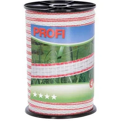 "Professional fence tape 12 mm, 4 x 0.30 Tric, 200 m, white/red image"