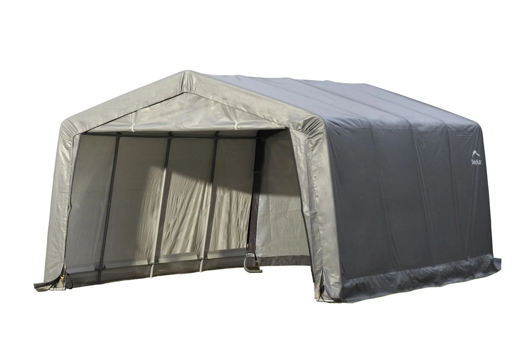 "Garage en toile 18 m², gris, 370×490 cm – Garage-in-a-Box, cadre en acier DuPont, résistant aux intempéries image"