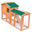 Large wooden outdoor rabbit hutch