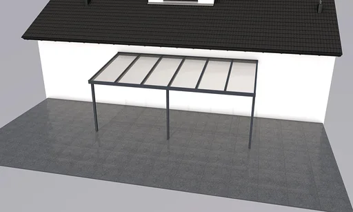 "Patio roof Premium, anthracite, 6110 x 3060 mm - Polycarbonate multi-wall sheets 16 mm, bronze image"
