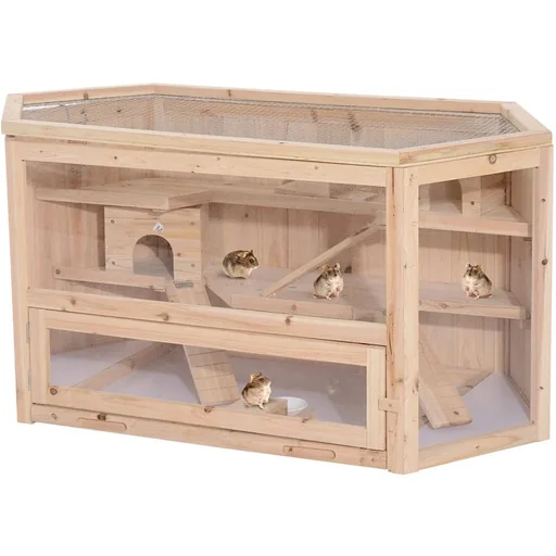 "Mouse cage with hinged roof natural image"