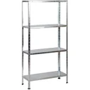 Metal storage rack / shelving unit with 4 shelves - 200 kg load capacity - (HxWxD) 175 x 73 x 30 cm - Galvanized