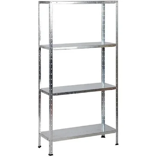 "Metal storage rack / shelving unit with 4 shelves - 200 kg load capacity - (HxWxD) 175 x 73 x 30 cm - Galvanized image"
