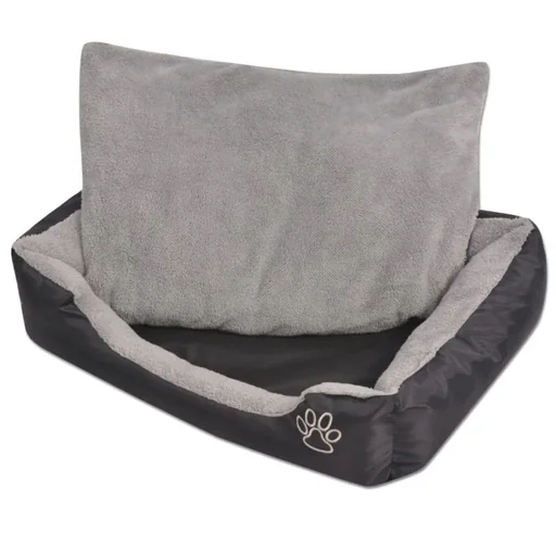 "Dog bed with pillow size L black image"