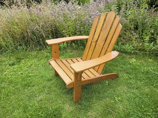 "Deckchair, painted honey brown image"