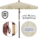 Parasol wood cream Ø 330cm with UV protection 40+
