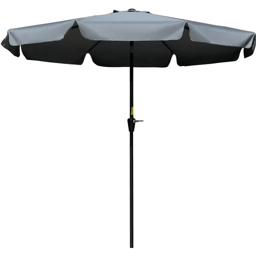 "Garden parasol Ø2.66 m UV protection 50+ Garden parasol 8 ribs Adjustable Dark grey image"