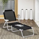 Sun lounger with adjustable backrest black