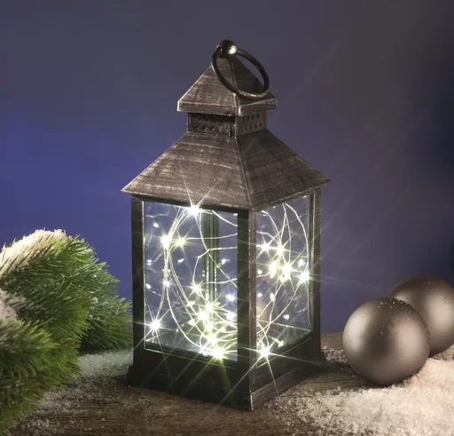 "Lantern with mini fairy lights and timer image"