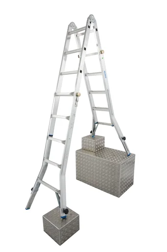 "STABILO articulated telescopic ladder, 4 x 5 rungs image"
