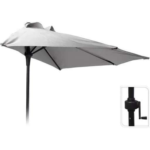 "Pro Garden Parasol Half Round - Diameter 250cm - Grey image"