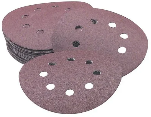"Adhesive sandpaper K40 125 mm, perforated, Velcro backing, 5 pieces image"