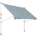 Clamp awning with folding arm