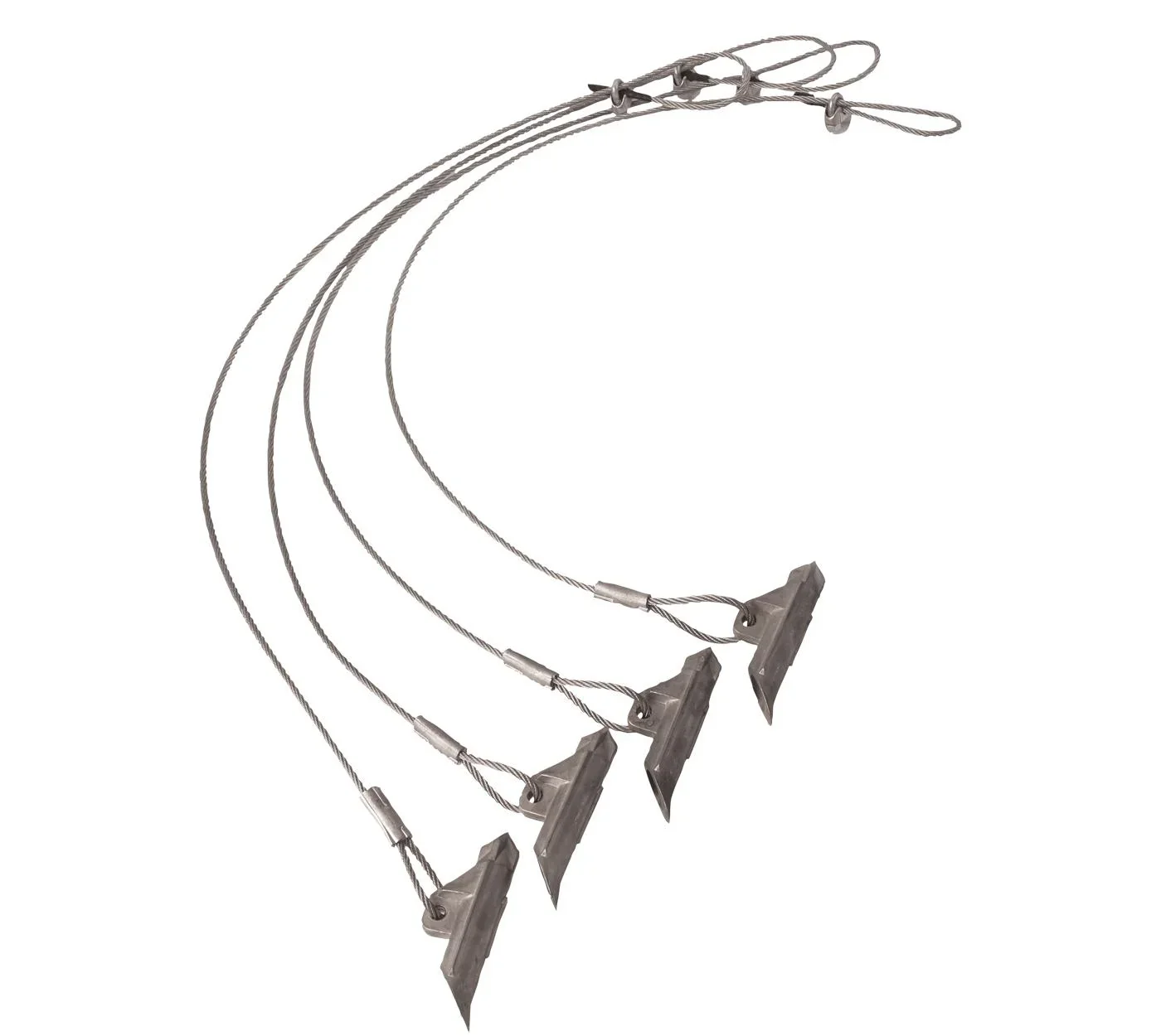 "Kit d'ancrage au sol 107 cm 4 pièces argent – Ancres de tempête extra longues pour tente et pavillon image"