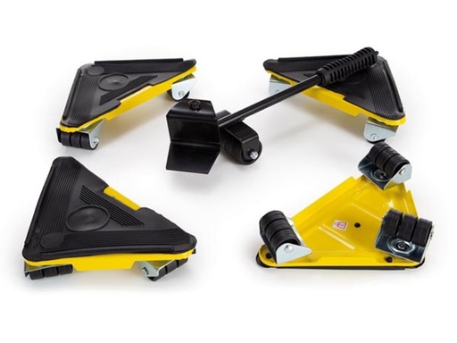 "Cric et roulettes de déménagement pour meubles - Usage intensif - Capacité de charge max. 100 kg - 4 pièces image"