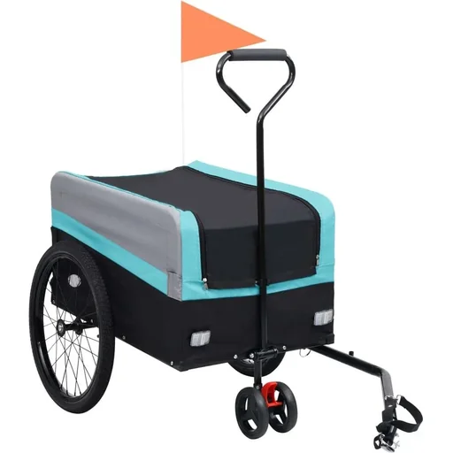 "Bicycle trailer 2-in-1 runner XXL blue-grey and black image"