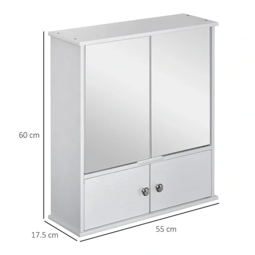"Mirror cabinet glass MDF 55 cm x 17.5 cm x 60 cm image"