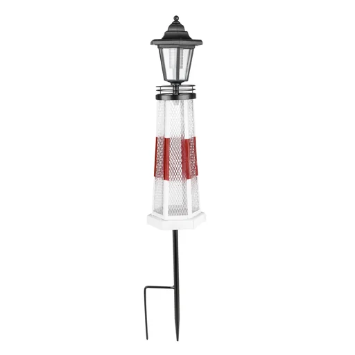 "LED solar lighthouse with feeding station image"