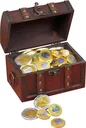 Treasure chest with chocolate coins, contents 150 g