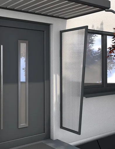 "Side panels B2 multi-wall panel (pre-assembled), 45 x 60 x 175 cm, anthracite, multi-wall panel 6 mm clear image"