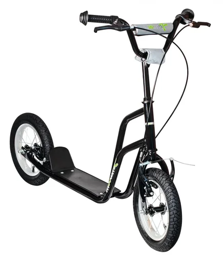 "Roller Fun AIR, 12-inch pneumatic tires, steel frame, V-brake, height-adjustable handlebar, including stand, black image"