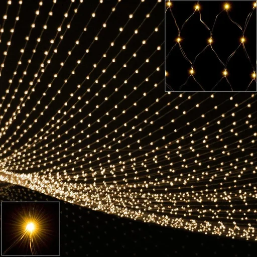 "Net light chain warm white 100 LED 120x120cm image"