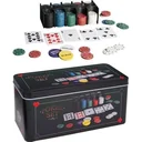 Poker set INCLUDES 200 chips, tablecloth, playing cards and storage box