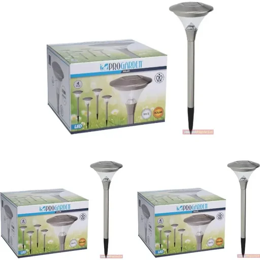 "3x Progarden Solar Garden Light Set of 4 - 47cm (Turns on automatically) image"