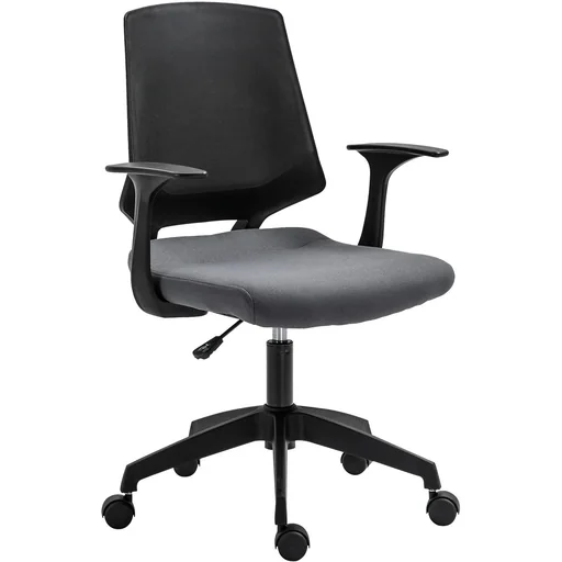 "Swivel chair, executive chair, desk chair, rollable, height-adjustable, ergonomically padded, grey, 62 x 55 x (92 101) cm image"