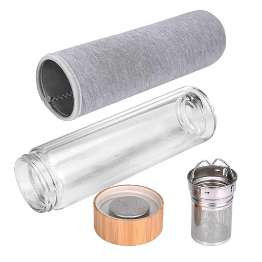 "Double-walled glass tea bottle, 500 ml image"