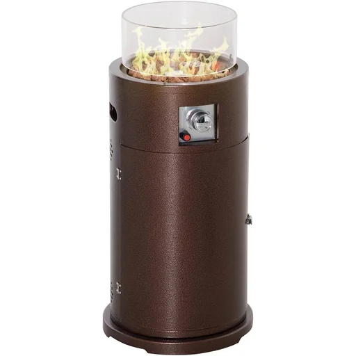 "Outdoor fireplace with wind protection for gas bottles, bronze, 40 x 86 cm image"