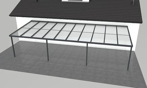 "Patio roof Premium, anthracite, 10140 x 4060 mm - Klima blue image"